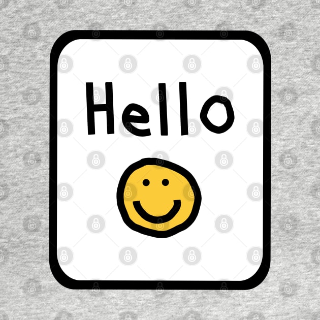 Framed Hello with Smiley Face by ellenhenryart